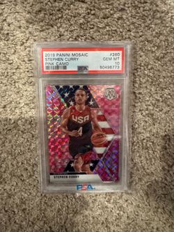 Steph Curry 2019 Mosaic Pink Camo PSA 10