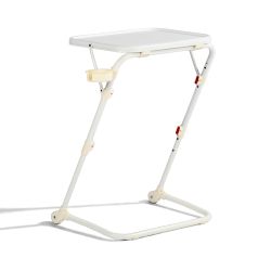 Homy Casa Baseline White Tray Coffee Table Adjustable Height Multipurpose Open Box