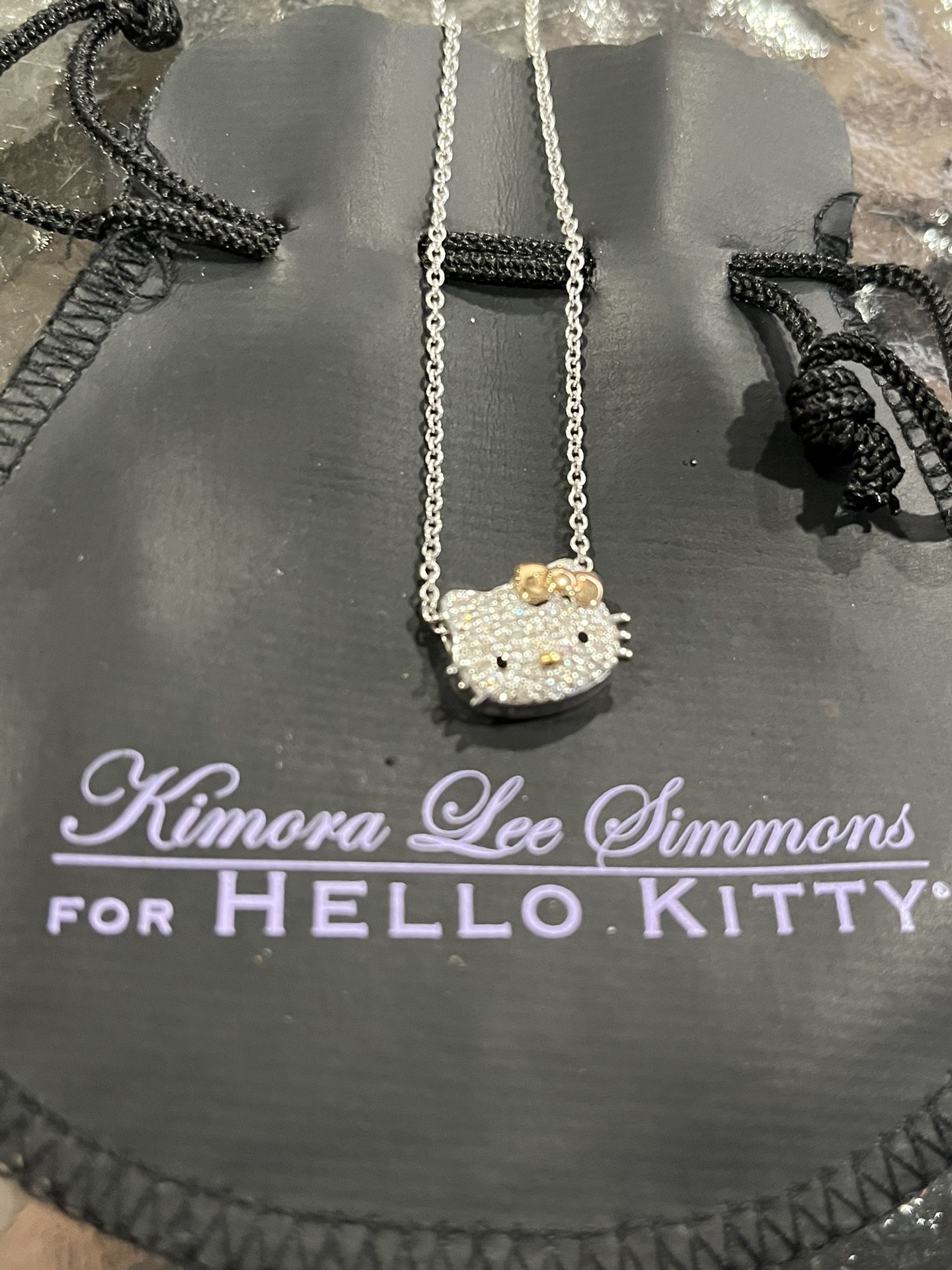 HELLO KITTY DIAMOND PENDANT BY KIMORA LEE SIMMONS KLS Sanrio Diamond 18k White Gold 18 Kt Karat  & Accessories