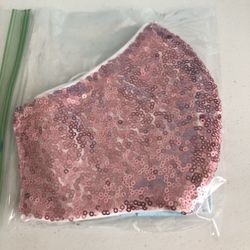 Pink Shimmering Face Mask 