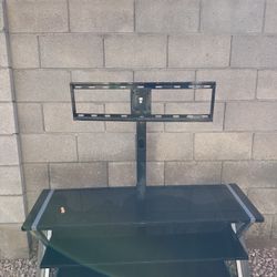 Black Glass TV Stand With Mount (Up to 55–65”)