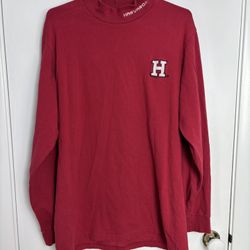 Colosseum Athletics Mock Neck T Shirt Mens L Harvard University Long Sleeve