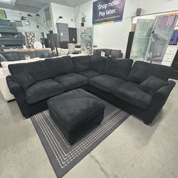 New Black Sectional 
