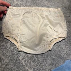 vintage baby bloomers (or diaper covers) from around the 1960s.