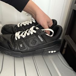 Black Louis Vuitton LV Trainer Sneakers