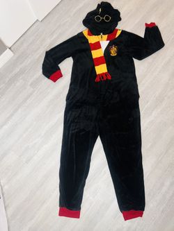 Harry Potter Gryffindor Adult Unisex L /XL Hooded One-Piece Pajama Union Suit