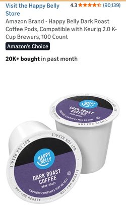  Dark Roast
Coffee Pods, Compatible with Keurig 2.0 K-
Cup Brewers, 100 Count