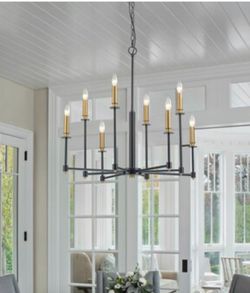 EDISLIVE 8 -Light Black Modern/contemporary Geometric Large Hanging Kitchen Island Light