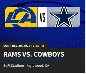 Rams vs cowboys  🎟️ 🎟️  2026