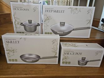 4-Piece Simmer & Sizzle "Magnolia Collection" Non-Stick Cookware Set – Brand New in Boxes!