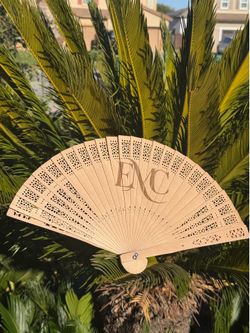 Wedding Hand Fan Personalized Gift Bridesmaid Keepsake Wooden Folding Accessory Outdoor Ceremony Favor Engraved Date Custom Monogram Bride