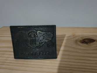 VTG 1974 LEWIS  BUCKLES CHICAGO EAGLE -  "PATRIOTIC" 3.2"×2.2" - SP50