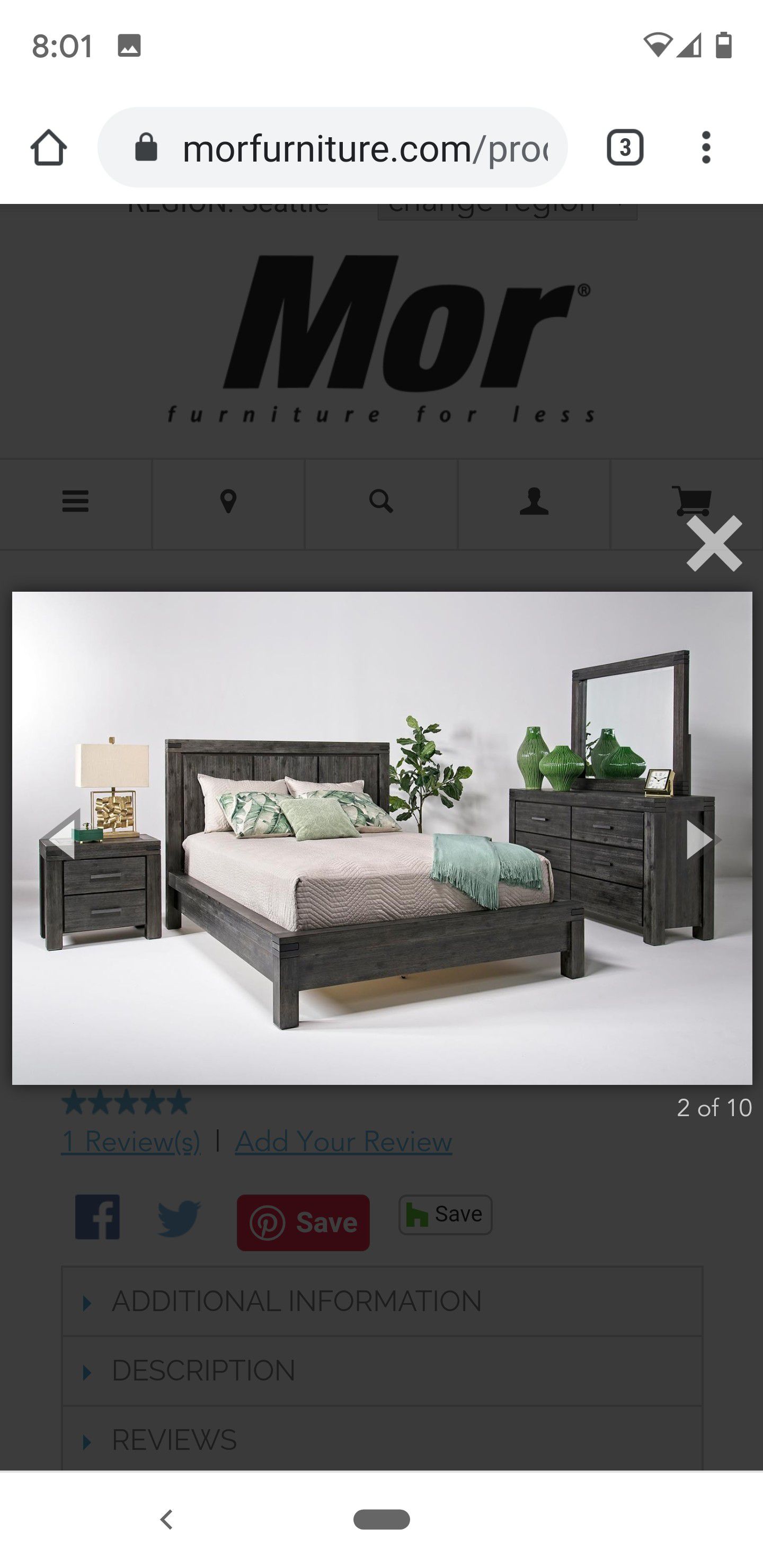 Mor Queen size bedroom set