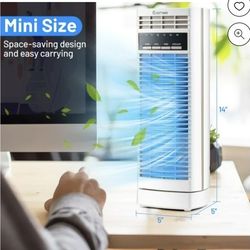 Costway 14'' Mini Oscillating Tower Fan Electric Desk Fan w/3 Speed & Timer Measure 14.5 Inches 