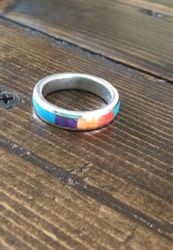 SILVER AND STONE RING SIZE 10