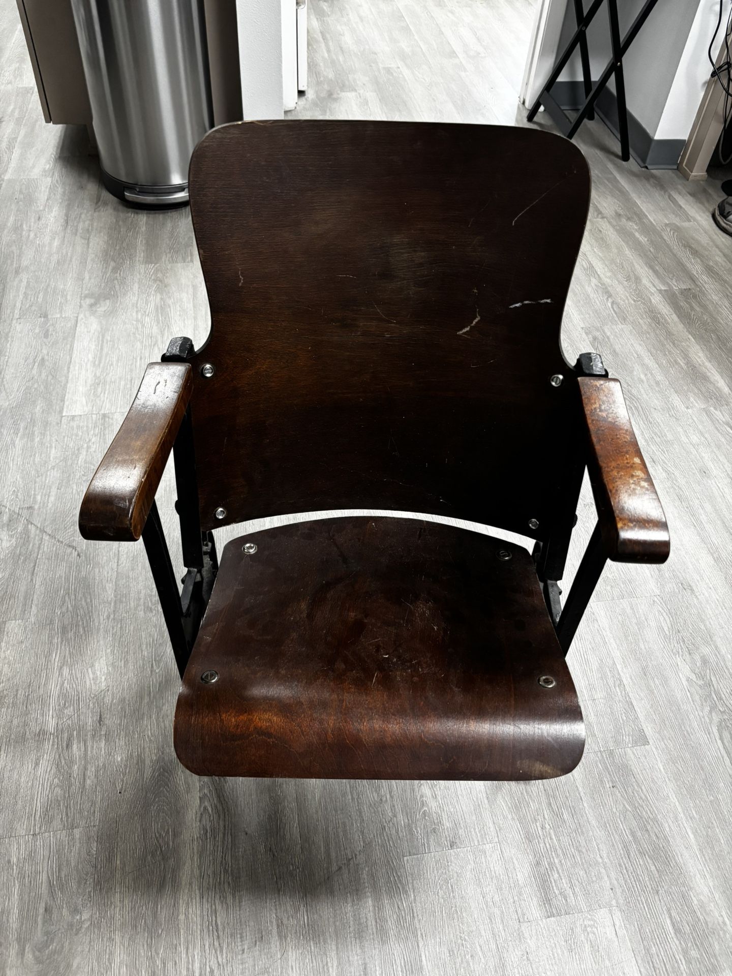 Vintage Wooden Theatre Seat