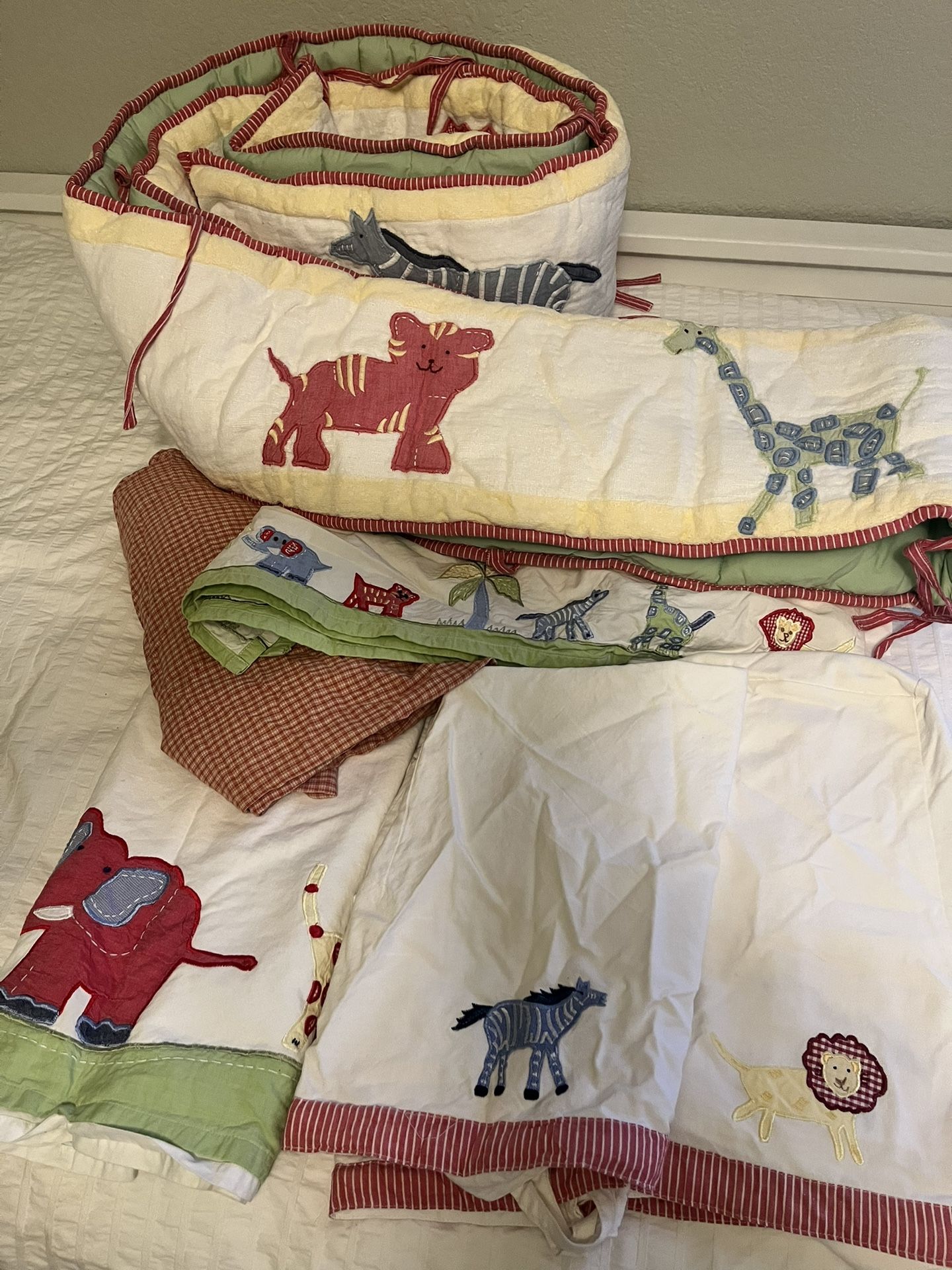Pottery Barn Crib Bedding Primary Colors Animals