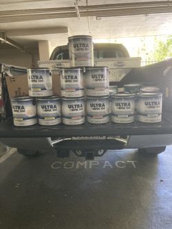 Benjamin Moore Swiss Coffe 3 Gallons Flat 2 Gallons Eggshell 5 Gallons Low Sheen . A Total Of 10 Gallons All Swiss Coffee .