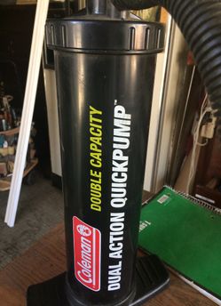 Dual action it pumps up flotation devices mattresses and it pulls the air out of it on the other intake