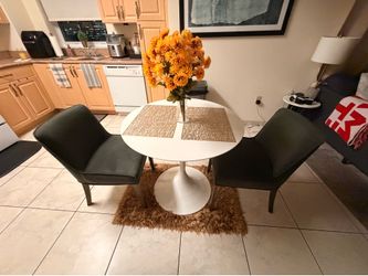 Round table with chairs