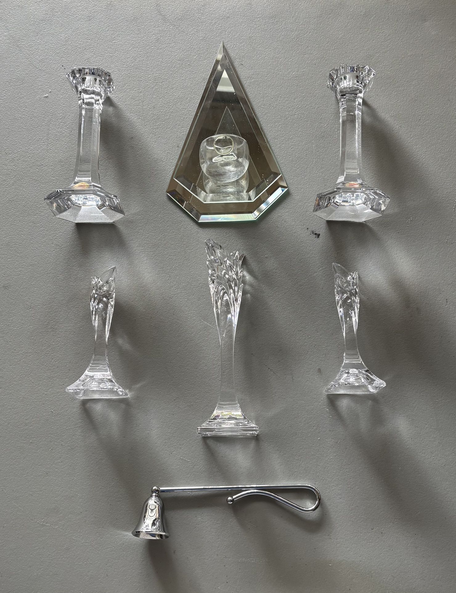 Crystal Candleholder Lot 2 x Dresden 3 x Mikasa 1 sconce 1 snuffer