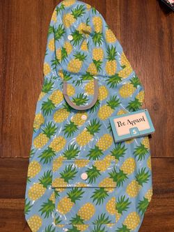 Pet Apparel Dog Raincoat Pineapple Print Size Small