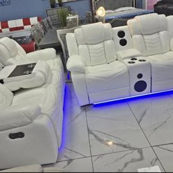 BLACK sofa & loveseat - LED’s & SPEAKERS 🛋️