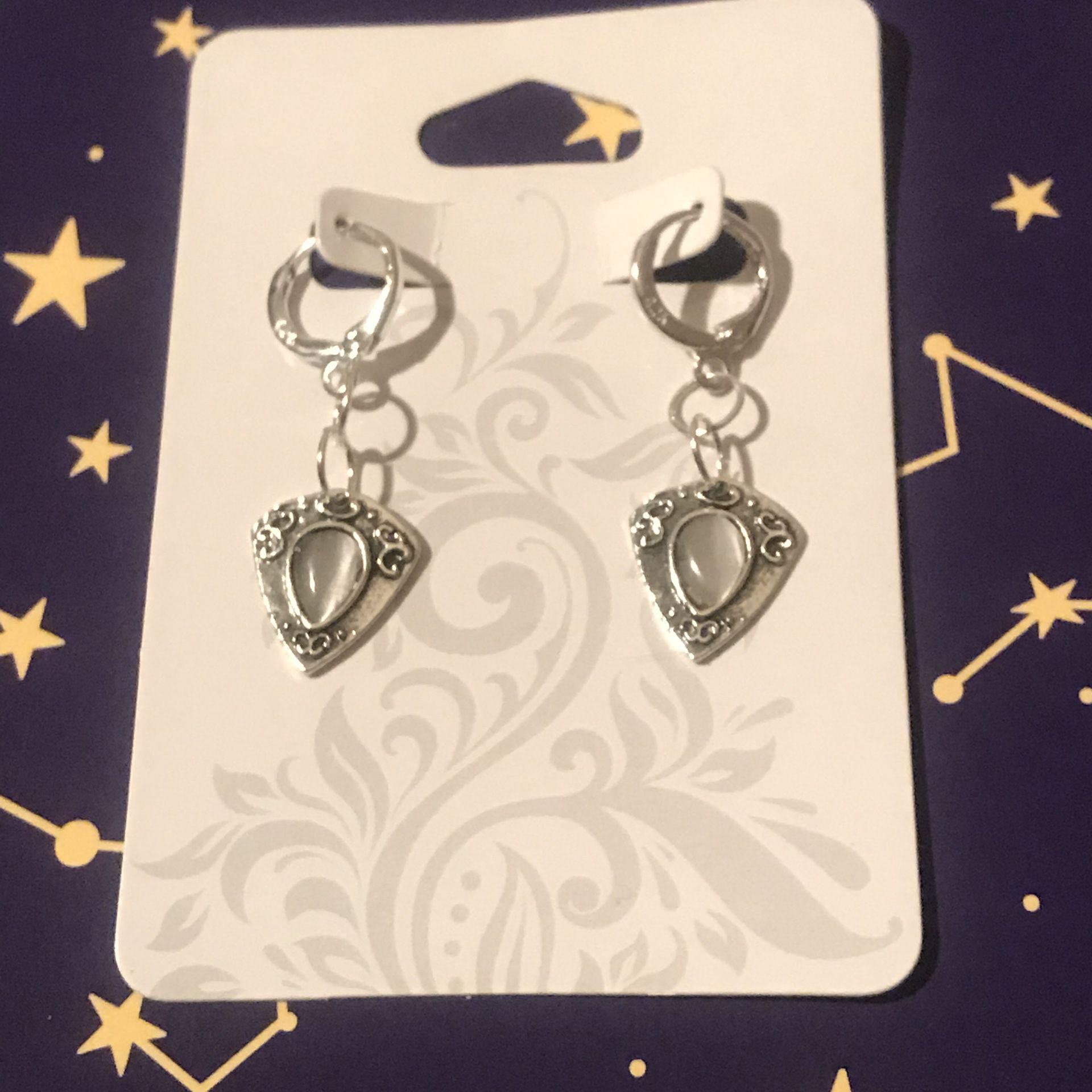 Sterling silver moonstone dangle earrings