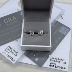 2cttw Moissanite vvs1 color D martini setting stud earrings