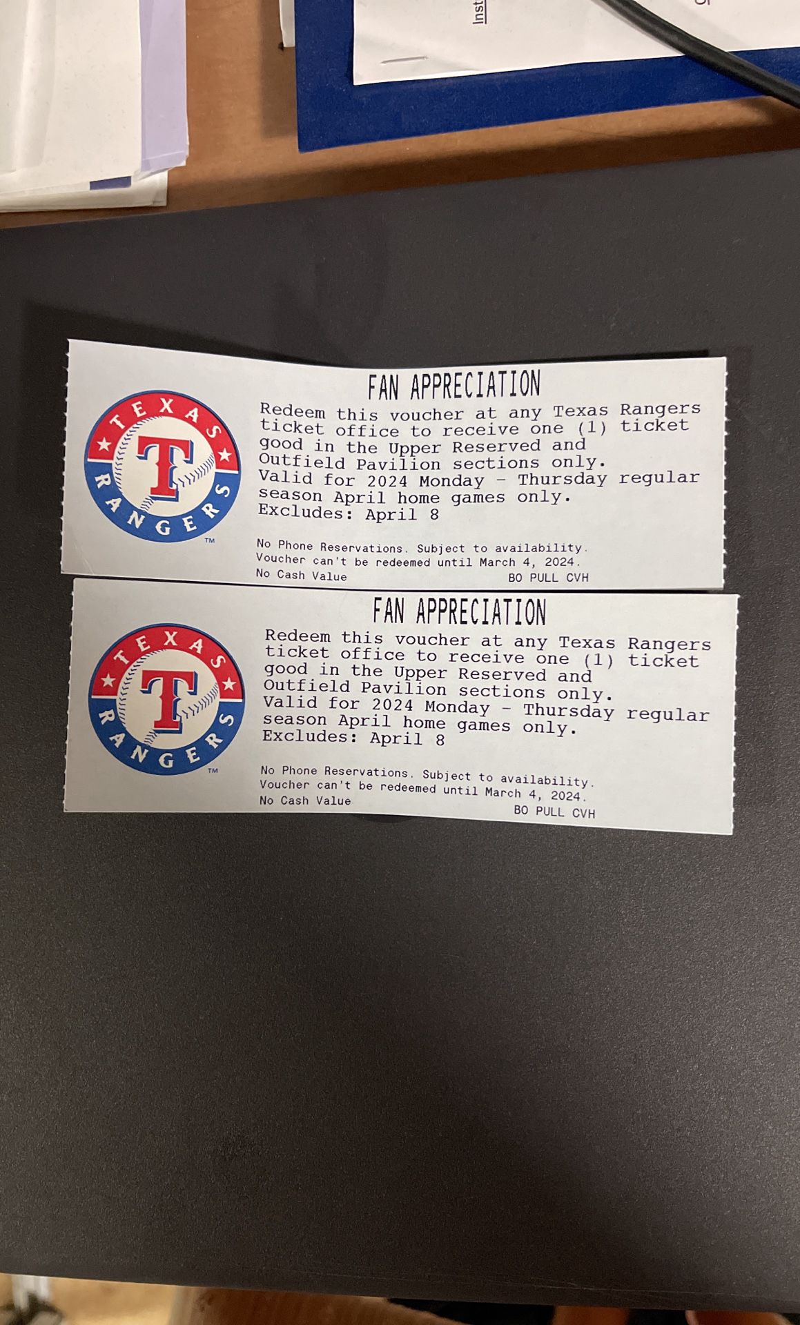 Texas Rangers 2 Tickets Home Game In April 2024