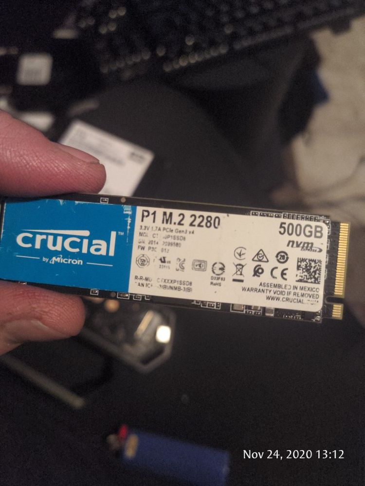 Crucial 500 gig nvme m.2 ssd