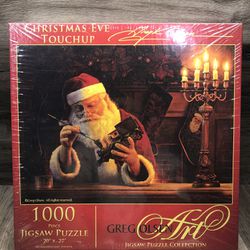 Christmas Eve Touch up Santa Clause 1000 Piece Puzzle