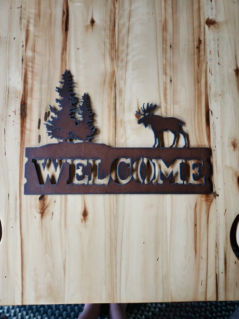 Rustic Metal Welcome Sign