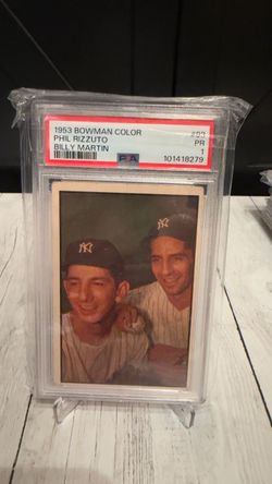 1953 Bowman Color #93 Phil Rizzuto Billy Martin – PSA 1 – Yankees HOF