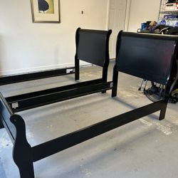 Two Twin Black Bed Frames