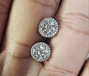 1ct S925 Moissanite Inlaid Earrings
