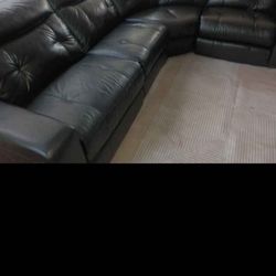 SECTIONAL GENUINE LEATHER RECLINER ELECTRIC ⚡ BLACK COLOR.. DELIVERY SERVICE AVAILABLE 🚚💥🚚✅