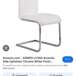 Trinity White/ Silver Modern Side Chairs (Set of 2)