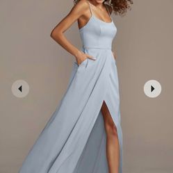 Bridesmaid Dress Dusty Blue Size (4)