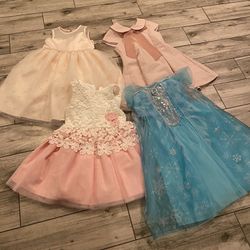 5-6 Girls Dresses and Elsa Costume 