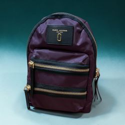 Marc Jacobs Plum Luxury Backpack with Gold Hardware