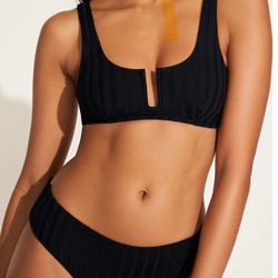 Vitamin A Ursula Bralette Top - Black SuperRib Size M - New - Retail$115