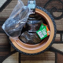 NEW Bicycle Bmx Jr Parts Bundle 16" Black Gumwall Knobby Tread