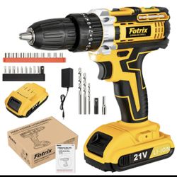 21V Cordless Drill/Driver Kit, 2 Speed, Keyless 3/8" Chase Drill with LED Light, Equipped 1 Battery, Compact Design, 25+ 1Position, Kit for Home, Suit