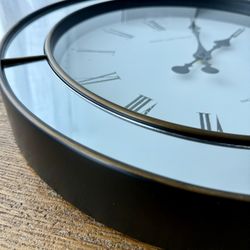 Black & Brass Mirrored Clock