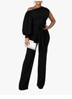 Elegant Women's Jumpsuit, Elegant Sexy Formal Off Shoulder Long Straight Pants for Evening Party