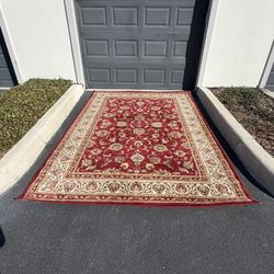 Super Clean Traditional Persian-Inspired Area Rug – Red & Ivory 