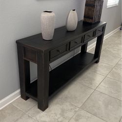 Rustic wooden sofa table