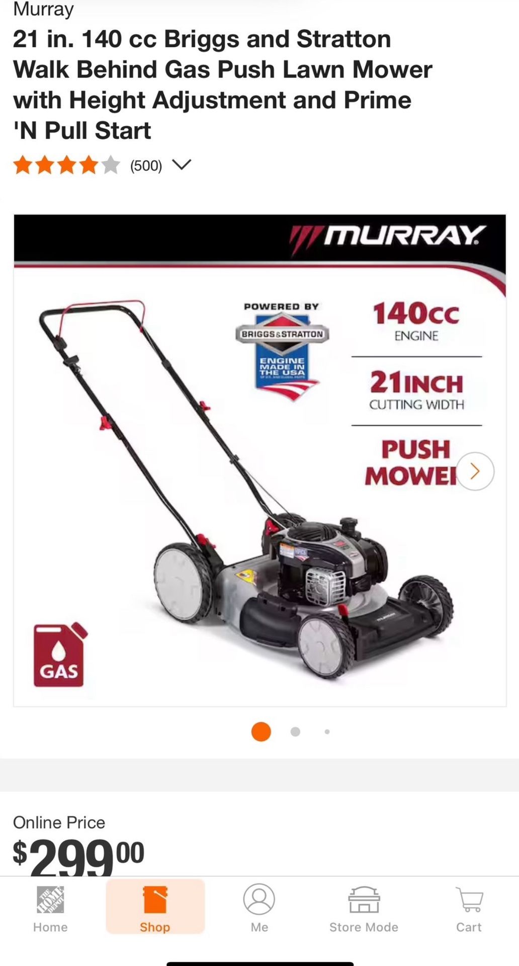 Murray 21 in. 140 cc Briggs and Stratton Walk Behind Gas Push Lawn Mower with Height Adjustment and Prime 'N Pull Start