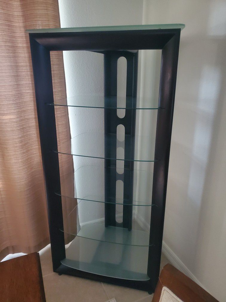 Tv Stand With Glass Corner Shelf
